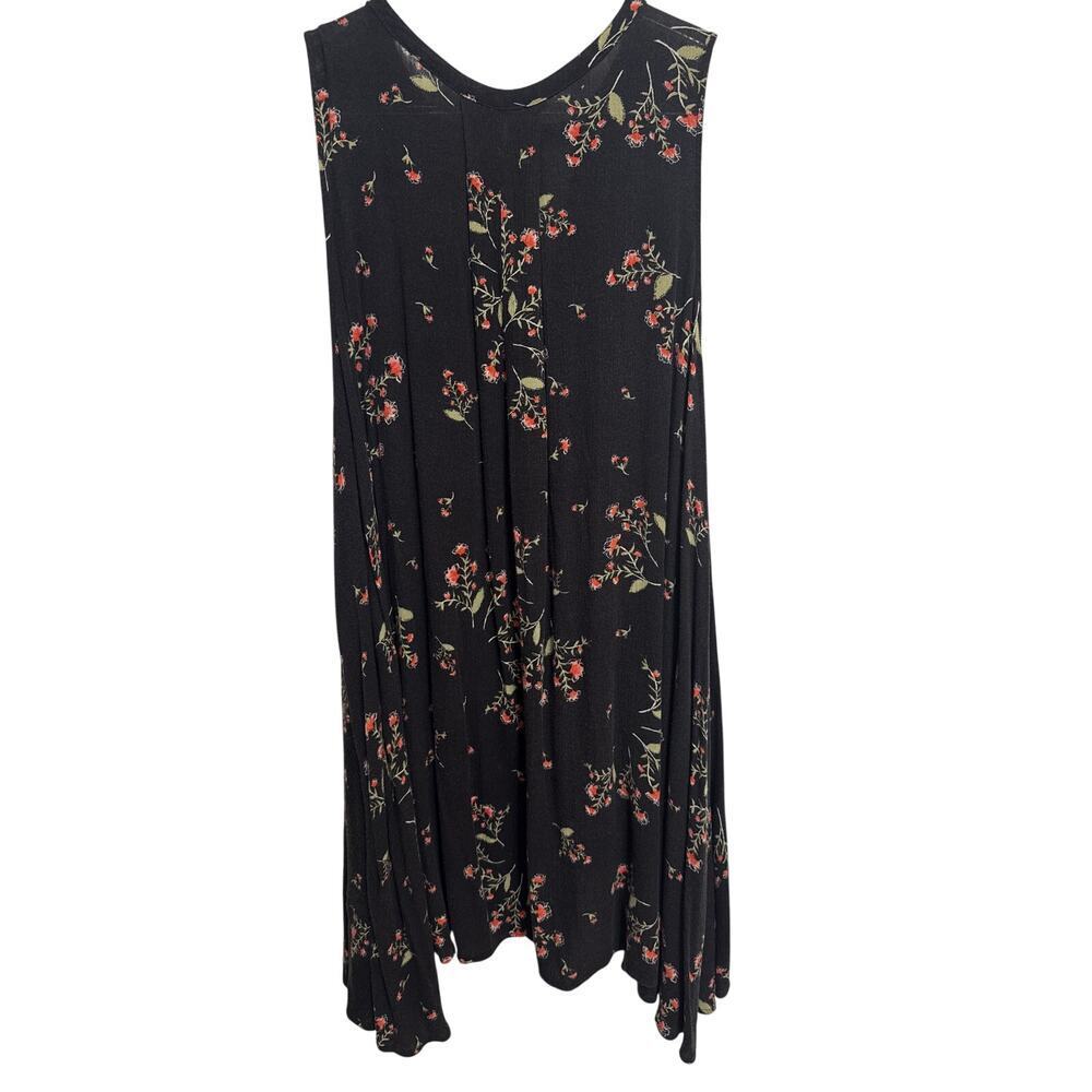 Free People Floral Swing Dress Sleeveless Keyhole Cutout Boho Chic Size Large - Picture 7 of 11